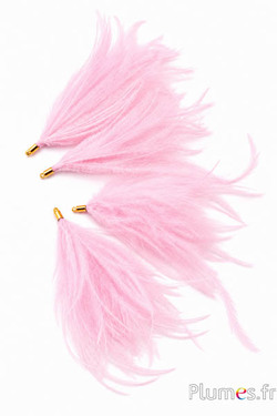 Hanger struisvogel - 9-12 cm - tedere roos